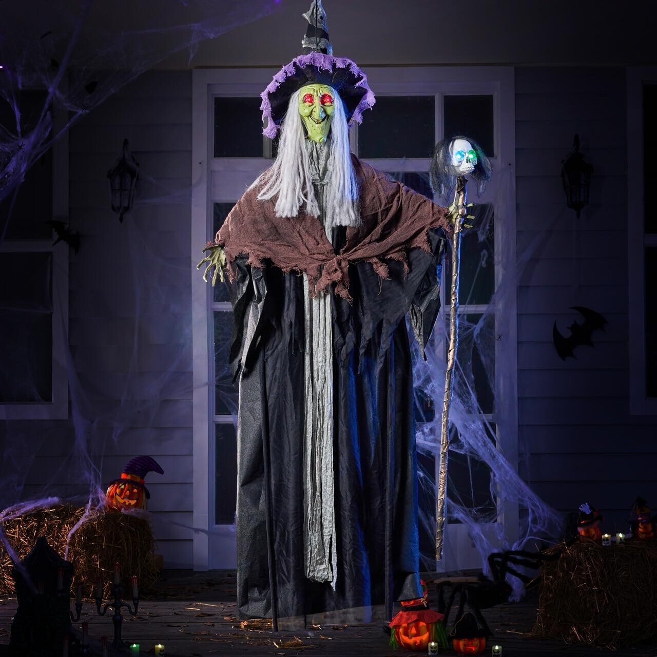 59” Halloween Decorations Outdoor Hanging Witch Talking Decor